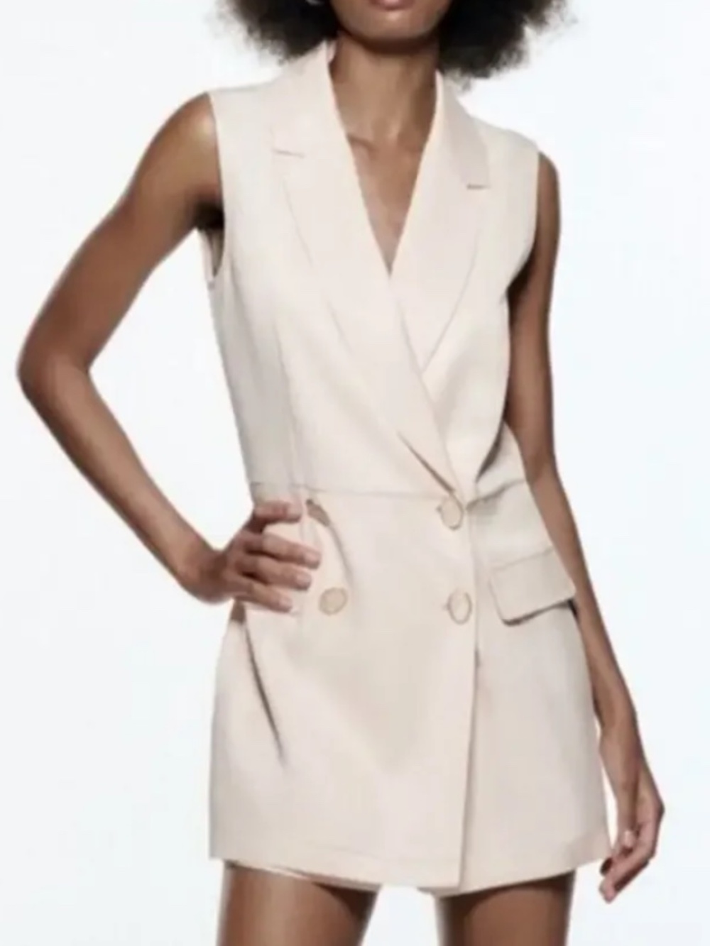 Light Blush Blazer Dress/Romper